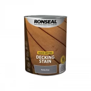 Ronseal Quick Drying Decking Stain Rocky Grey 5L