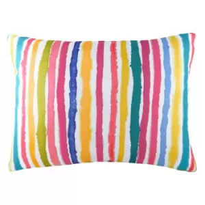 Aquarelle Stripe Abstract Cushion Multicolour, Multicolour / 43 x 33cm / Polyester Filled