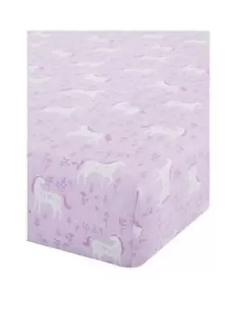 Catherine Lansfield Folk Unicorn Fitted Sheet - Toddler - Pink