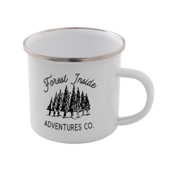 Forest Inside Adventures Co. Enamel Mug - White