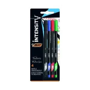 Bic Intensity Fineliner Pen Ultra Fine Tip Assorted Pack of 4 942082