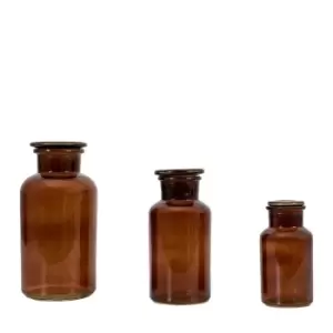 Apotheca Set of 3 Glass Vases Brown