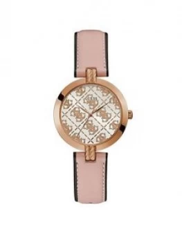 Guess Guess G Luxe Logo Dial Pink Leather Strap Watch