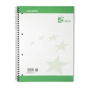 5 Star A4 Eco Spiral Pad Punched 4 Holes Pack of 10