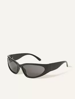 Accessorize Sports Wrap Sunglasses, Black, Women