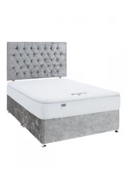 Luxe Collection By Silentnight Florence 1000 Pillowtop Divan Bed And Storage Options Includes Headboard Silver