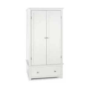 Nairn White 2 Door 1 Drawer Wardrobe, white