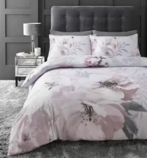 Catherine Lansfield Floral Blush Pink Bedding Set - Single