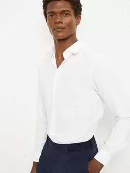 Burton Menswear London Burton Slim Fit White Easy Iron Shirt, White, Size S, Men