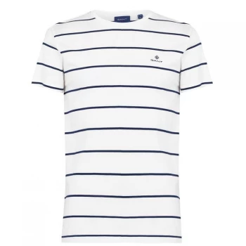 Gant Bret Stripe T Shirt - Eggshell 113