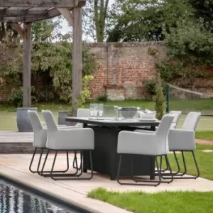 Gallery Direct Alco 6 Seater Dining Set with Fire Pit Table Slate