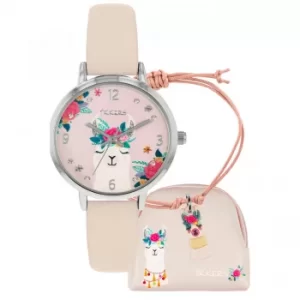 Tikkers Kids Llama Pink Strap Watch Gift Set