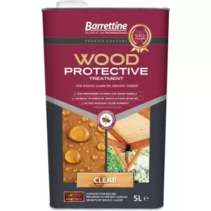 Wood Protective Treatment Paint - Clear - 5L - Clear - Barrettine