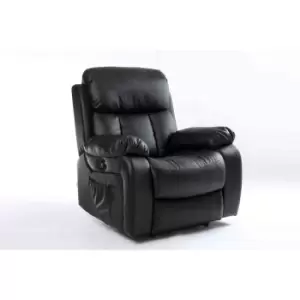 Chester Automatic Leather Recliner Chair - Black