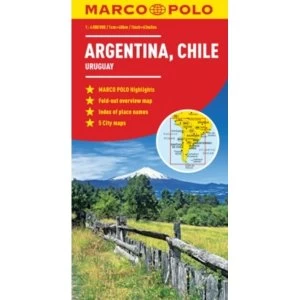 Argentina, Chile, Uruguay South America Marco Polo Map by Marco Polo (Sheet map, folded, 2017)