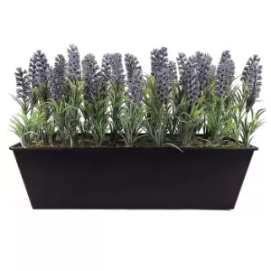 GreenBrokers Artificial Lavender Plant in Black Window Box 45cm - wilko