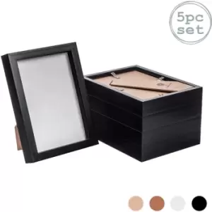 Nicola Spring - 3D Box Photo Frames - A5 (6 x 8') - Black - Pack of 5