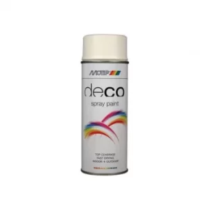 PlastiKote Deco Spray Paint Matt RAL 9010 White 400ml