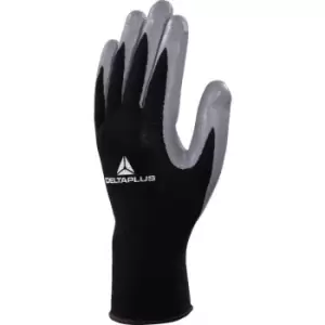 Delta Plus VE712 Polyester Safety Gloves Black/Grey - Size 10