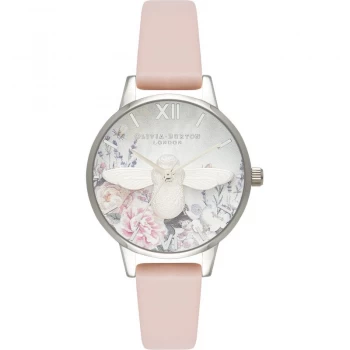 Glasshouse Silver Bee & Nude Peach Watch