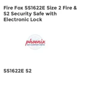 Fire Fox SS1622E Size 2 Fire & S2 Security Safe with Electronic Lock