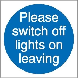 Stewart Superior Please Switch Off Lights Sign W100xH100 Self Adhesive Vinyl Pack of 5