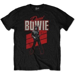 David Bowie - Red Sax Mens Medium T-Shirt - Black