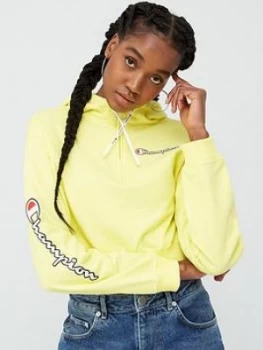 Champion Cropped Hooded Sweatshirt - Yellow , Yellow Size M Women