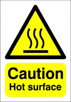 Extra Value A5 Self Adhesive Warning Sign - Hot Surface
