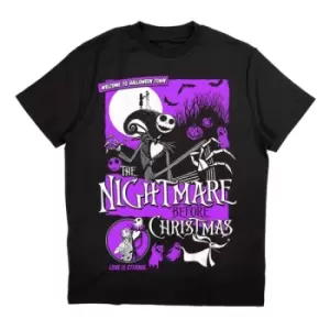 Disney - The Nightmare Before Christmas Welcome To Halloween Town Unisex Medium T-Shirt - Black