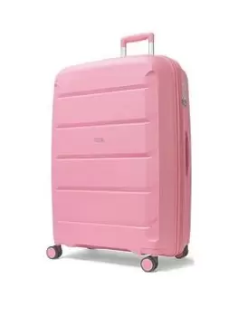 Rock Luggage Tulum 8 Wheel Hardshell Large Suitcase - Bubblegum Pink