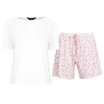 Miso Ditsy Pyjama Set Ladies - Pink/White