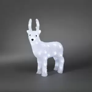 38cm White Acrylic Reindeer 40 LEDs - 3D Christmas Decoration In / Outdoor