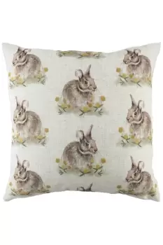 Woodland Hare Repeat Watercolour Printed Cushion