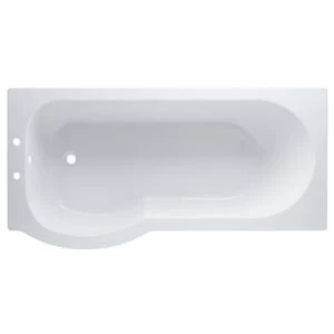 Cooke Lewis Adelphi LH Supercast acrylic P shaped Shower Bath L1675mm W850mm