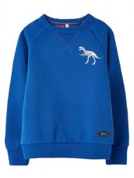 Joules Boys Clayton Dino Sweatshirt - Blue, Size 9-10 Years