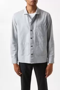 Mens Light Grey 3 Pocket Overshirt