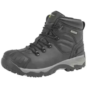 Grafters Mens Buffalo Leather Hiker Type Safety Boots (9 UK) (Black) - Black