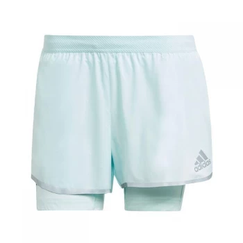 adidas Adizero Two-in-One Shorts Womens - Halo Mint