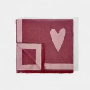 Pink Printed Blanket Scarf Large Heart KLS438