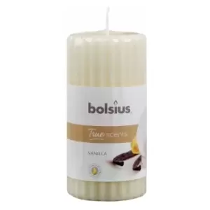 Bolsius Ribbed Pillar Candle Vanilla - 101925260175