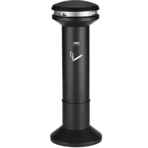 Rubbermaid Pedestal ashtray made of zinc plated steel, height 1010 mm, Ø 400 mm, black