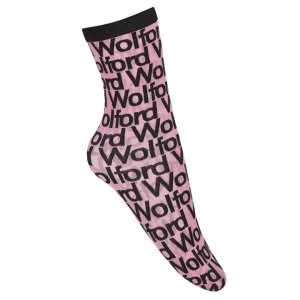Wolford Wolford Logo Socks - 8950 Rose/Blk