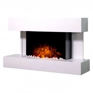 Adam Manola Electric Fire Suite with Remote - White