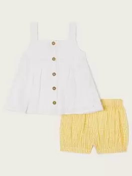 Monsoon Baby Girls Broderie Set - Yellow, Yellow, Size 6-12 Months