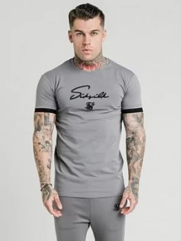 SikSilk Tech Short Sleeve T-Shirt - Grey Size M Men