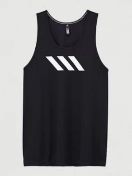 Adidas Plus Size Basketball 3 Stripe Tank - Black