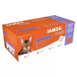IAMS Delights Adult Cat Land & Sea Collection in Jelly 48x85g