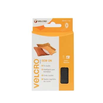 VELCRO Brand Sew on Tape 20mm x 1m Black