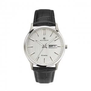 Silver And Black 'Accurist Strap' Watch - 7233